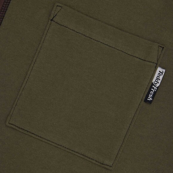 Teddy Fresh Colorblock Split Tee Short Sleeve T-Shirt with Pocket size Small NWT - Picture 2 of 6